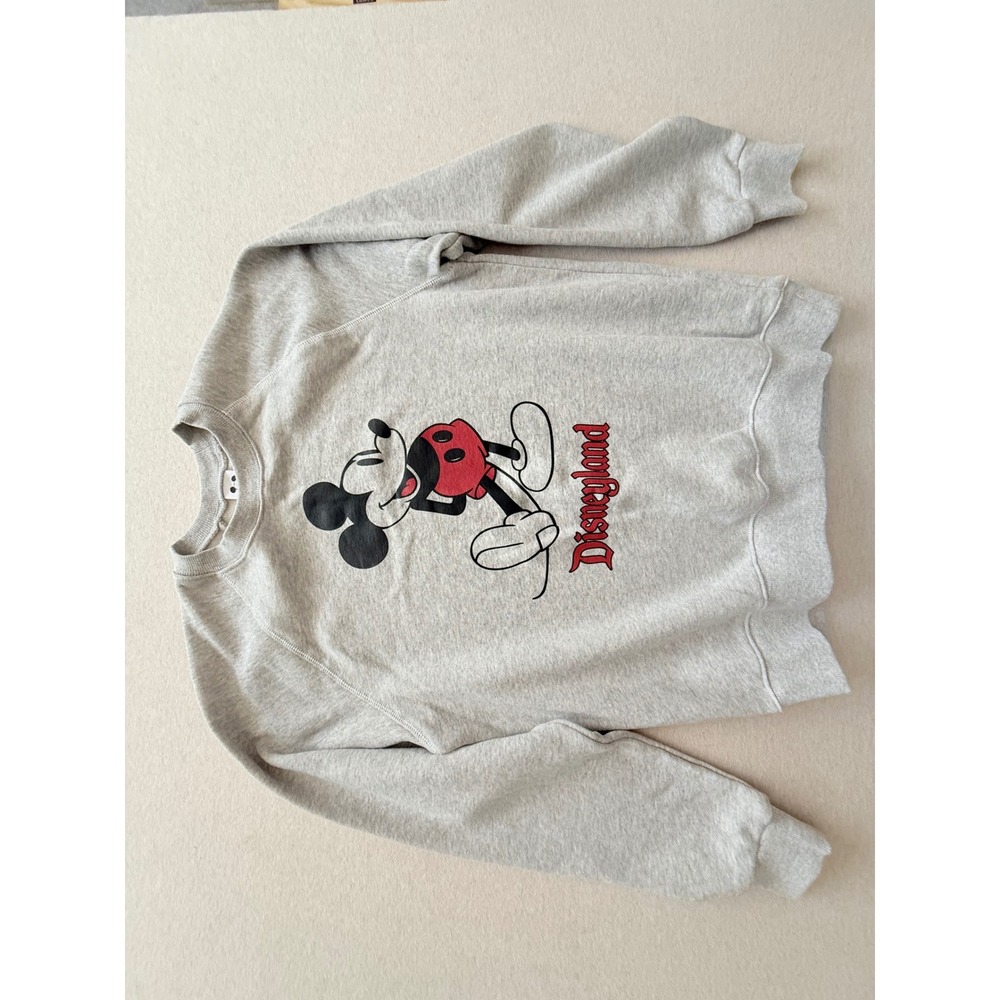 Disney Mickey Mouse Disneyland Heather Gray Raglan Sweatshirt Pullover